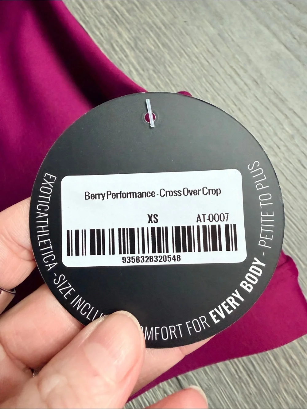 Exotica ExoticAthletica Berry Performance Cross Over Crop Top Size XS